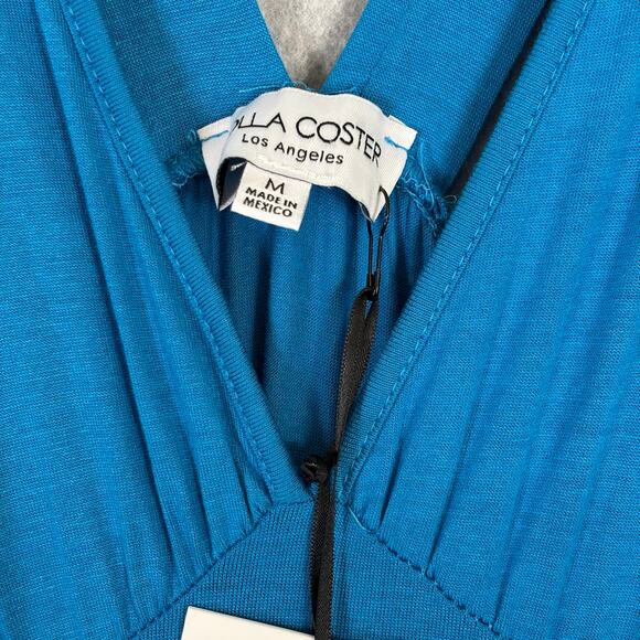 Rolla‎ Coster Dress Medium Blue Maxi Tiered Cut Out Jersey Knit Boho Resort Vaca - Picture 6 of 9